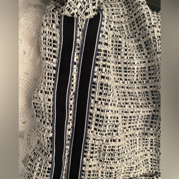 🌚💙NEW WITH TAGS💙🌚 Maje Retrola Drawstring Tweed Dress size 36 US 2/4 - Picture 6 of 11